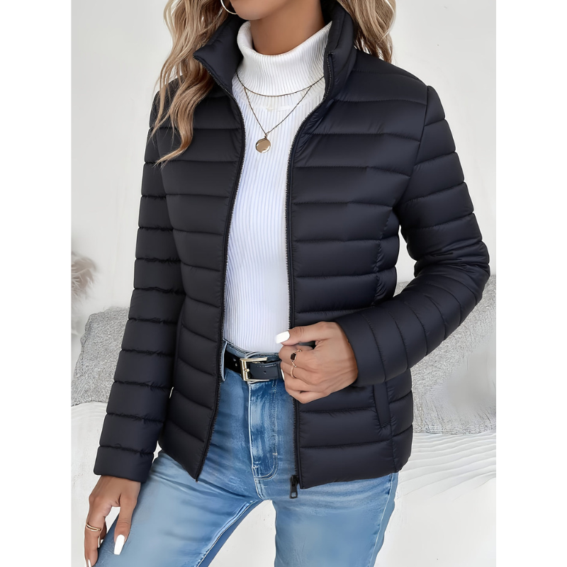 Women’s Jacket | Elegant Warm Clothing | Long Zip Outerwear
