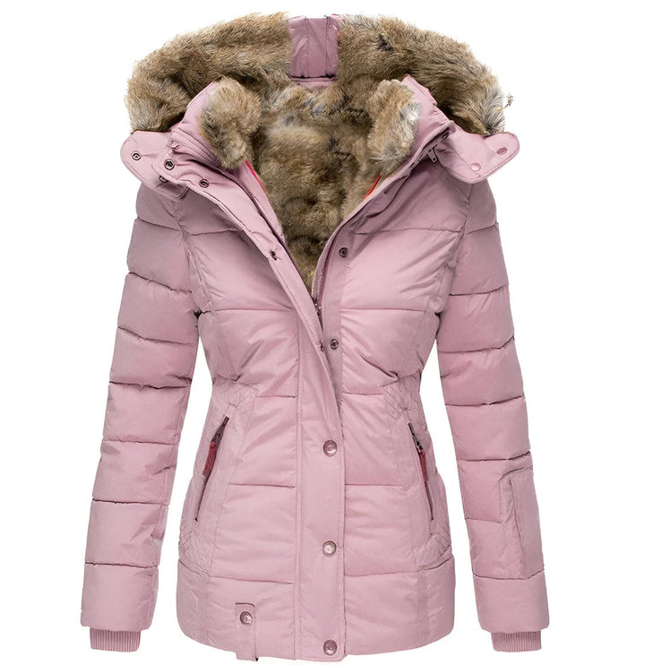 Winter Jacket for Women | Thick and Warm with Faux Fur Lining | Slim Fit Windbreaker with Hood | Zip Closure