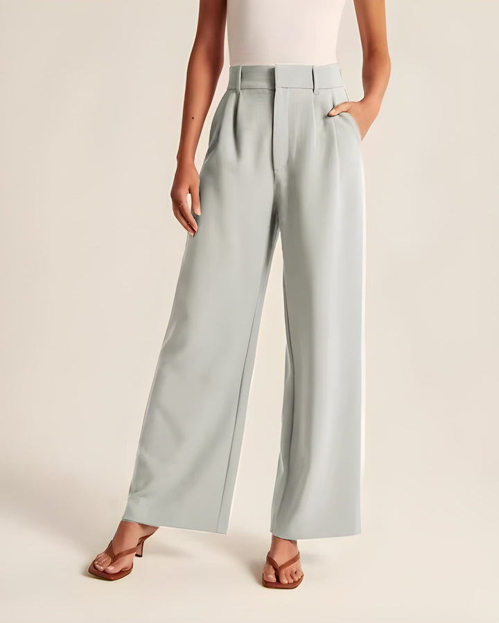 Women's Wide-Leg Trousers | Tailored Fit | Elegant Beige | Soft & Durable Fabric