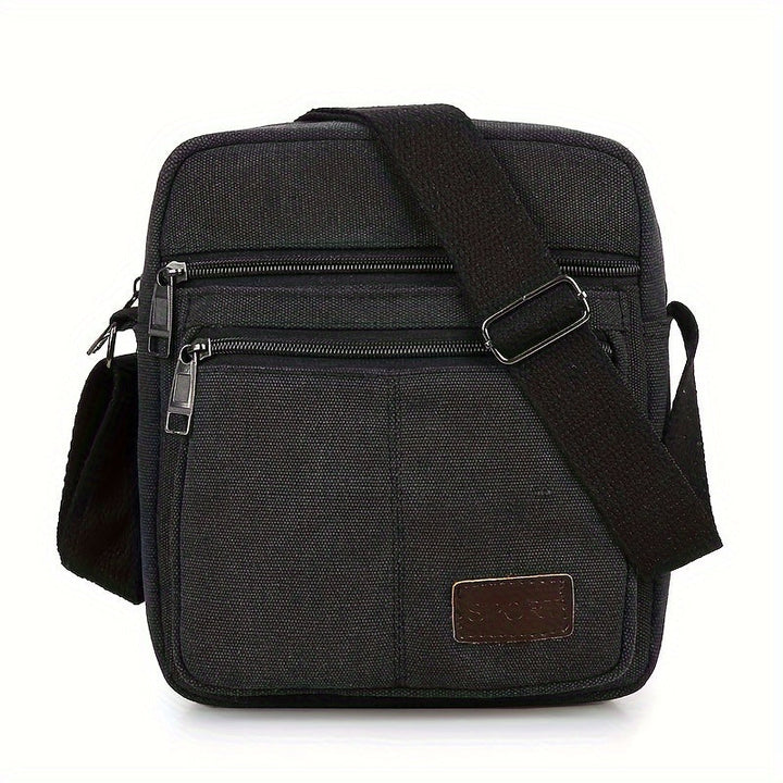 Men’s Crossbody Bag | Adjustable Strap & Multiple Zip Pockets | Durable Canvas | Casual