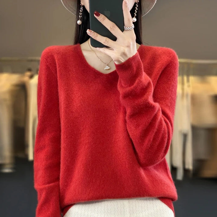 Women’s Knitted Jumper | V-Neck & Long Sleeve | Warm Soft fabrc
