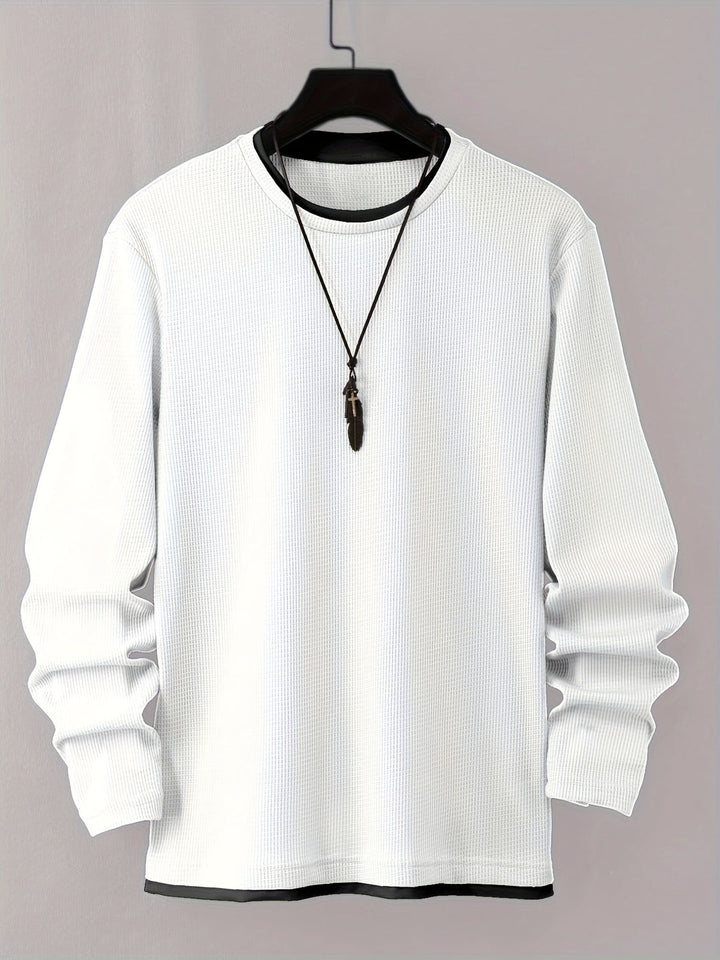 Men's Shirt | Long Sleeves | Waffle Knit | Soft & Stretchy | Casual & Sustainable