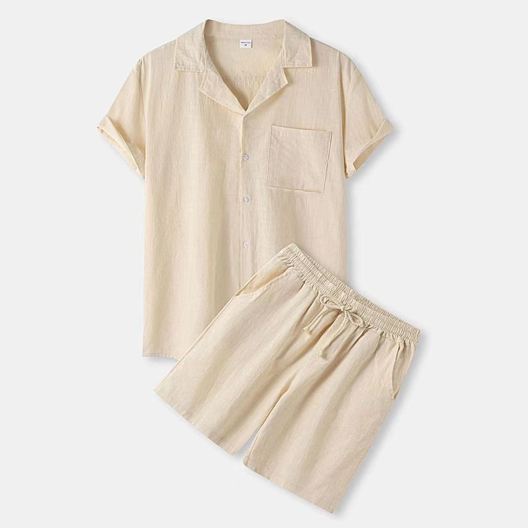 Men's Summer Set | Breathable & Comfortable | Short Sleeve & Elastic Waist | Lightweight Cotton
