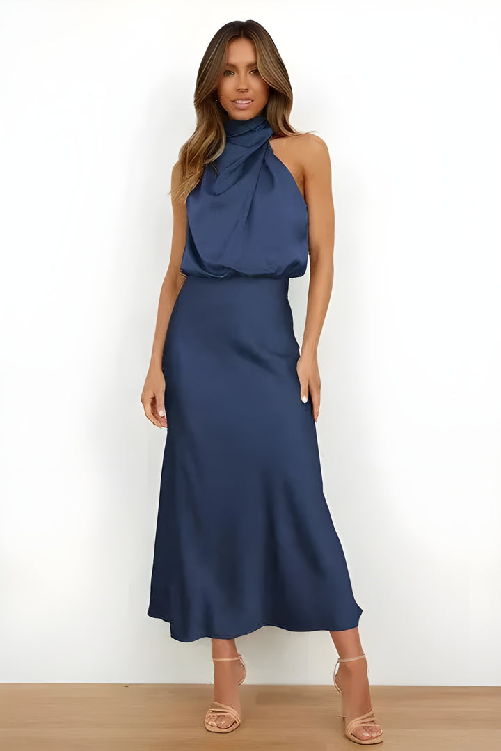 Women's Maxi Dress | Sleeveless Halter Design | Evening Style Dresses