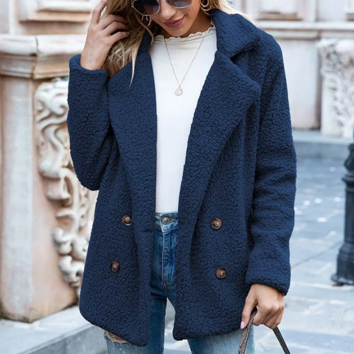Women’s Jacket | Thick Padded Coat with V-Neck Collar | Elegant Outerwear