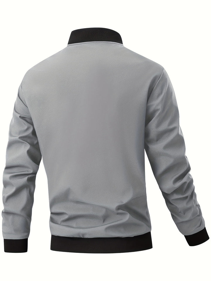 Men’s Bomber Jacket | Windproof & Multiple Pockets | Zipper Closure | Spring & Autumn