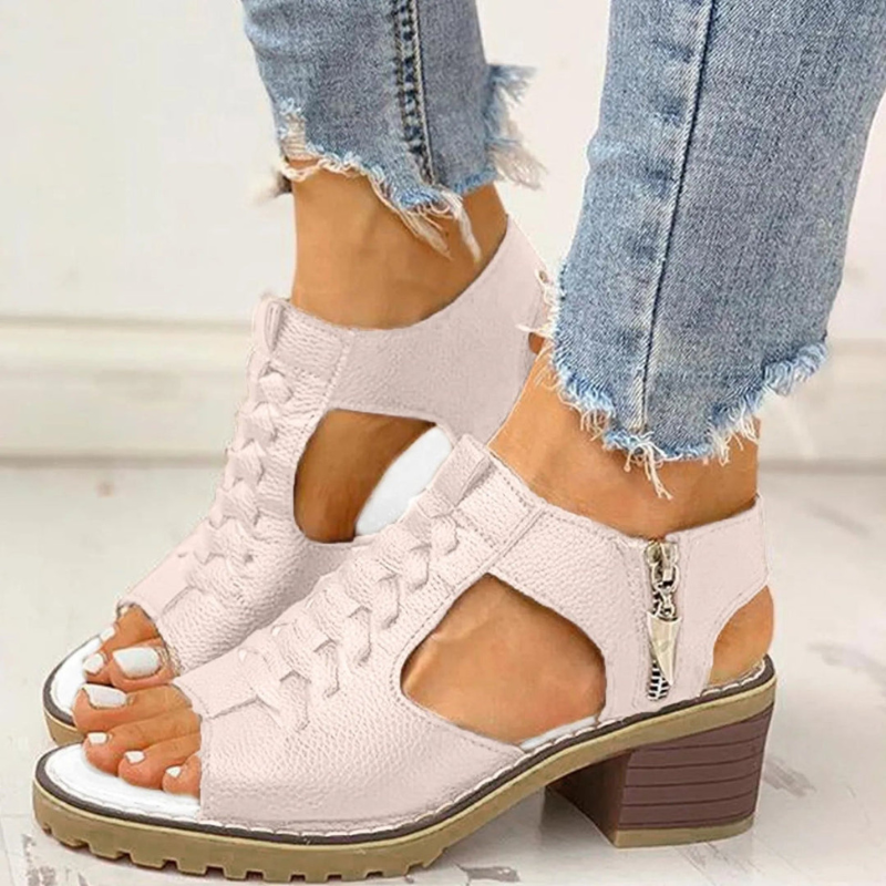 Women’s Shoes | Square Chunky Heel | Open Toe Wedge