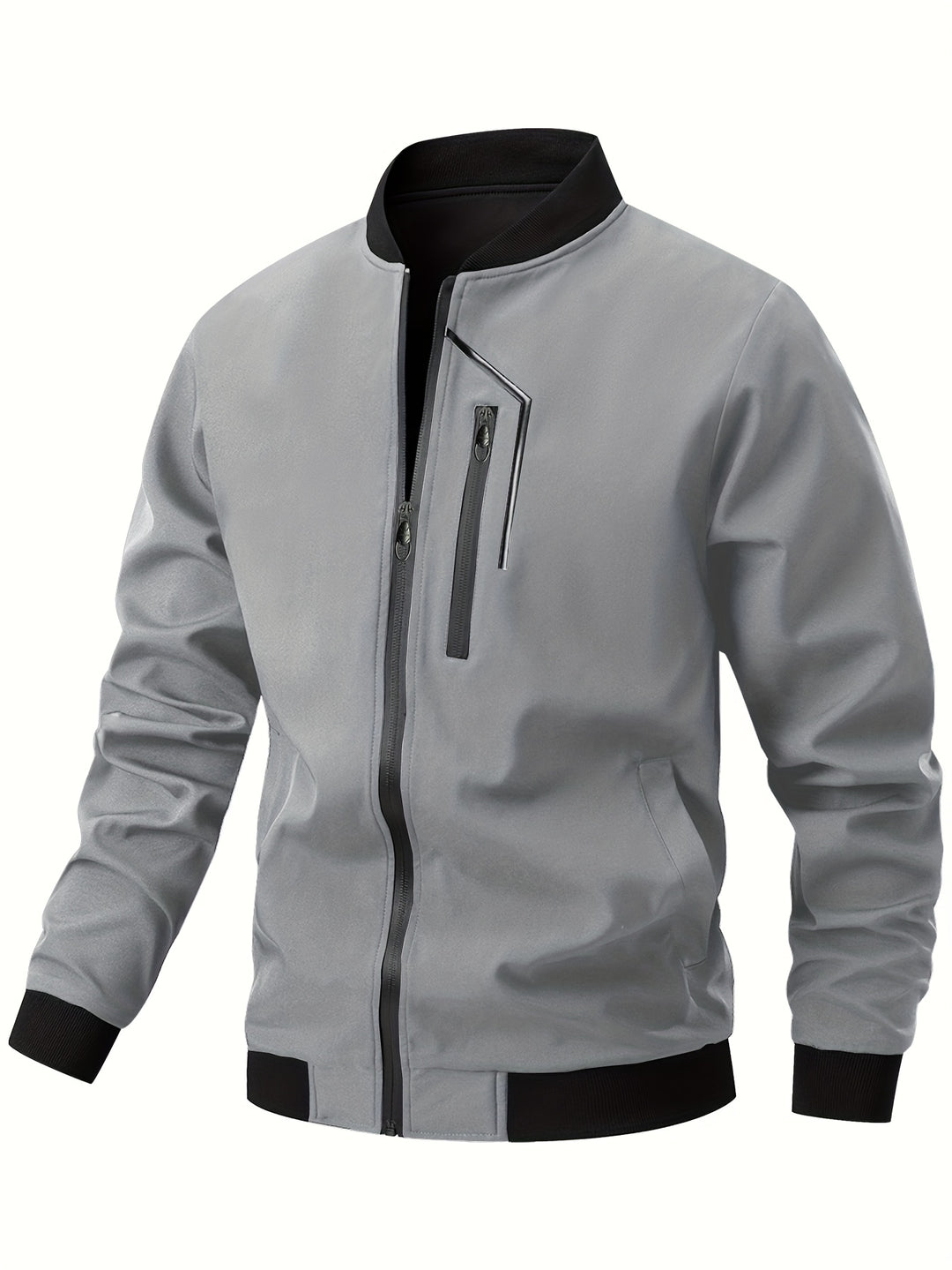 Men’s Bomber Jacket | Windproof & Multiple Pockets | Zipper Closure | Spring & Autumn