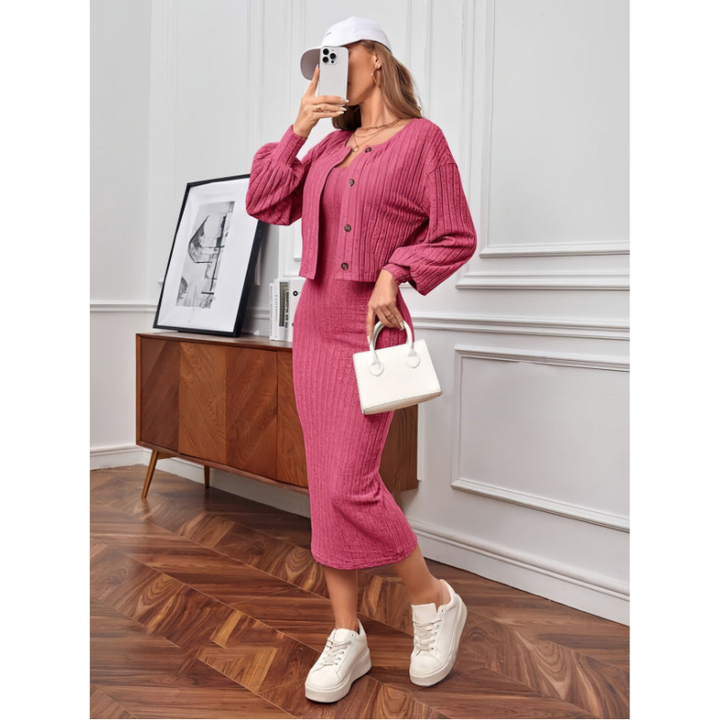 Women's Dresses | Knitted Two-Piece Dress | Elegant Clothing