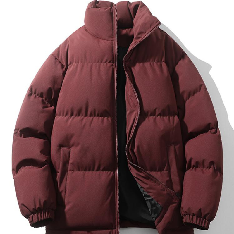 Men’s Winter Jacket | Padded Stand Collar | Relaxed Fit Casual Coat