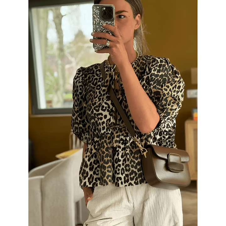 Women Blouse | Ruffle Details & Puff Sleeves | Ruched Crop Top | Elegant & Feminine