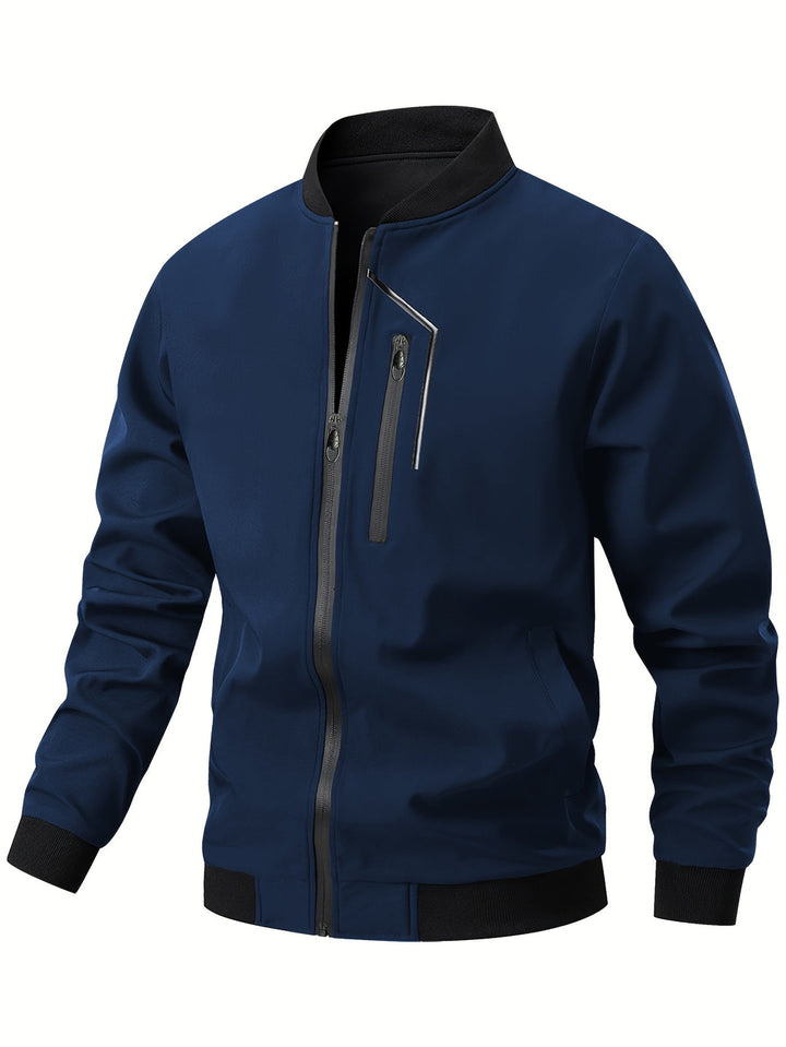 Men’s Bomber Jacket | Windproof & Multiple Pockets | Zipper Closure | Spring & Autumn