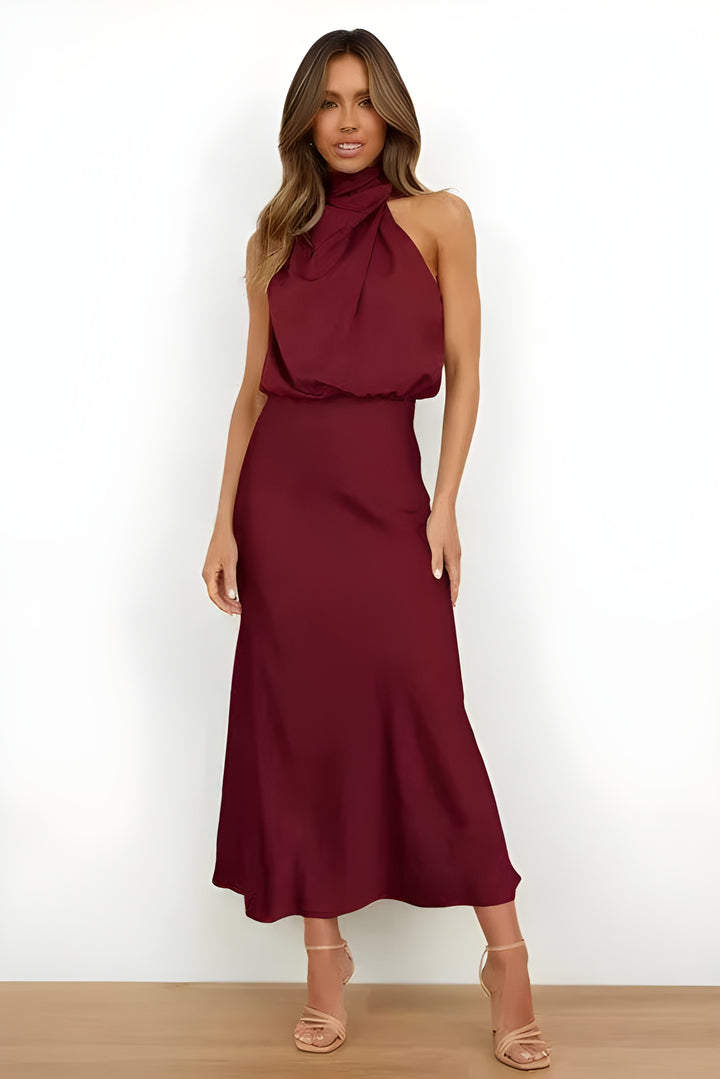 Women's Maxi Dress | Sleeveless Halter Design | Evening Style Dresses