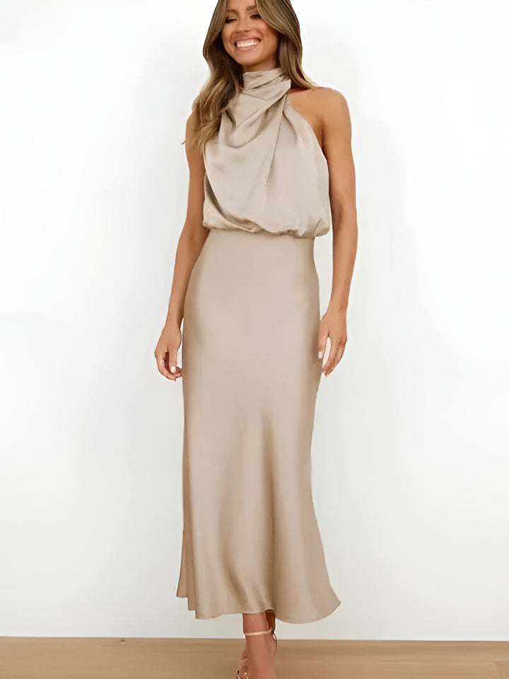 Women's Maxi Dress | Sleeveless Halter Design | Evening Style Dresses