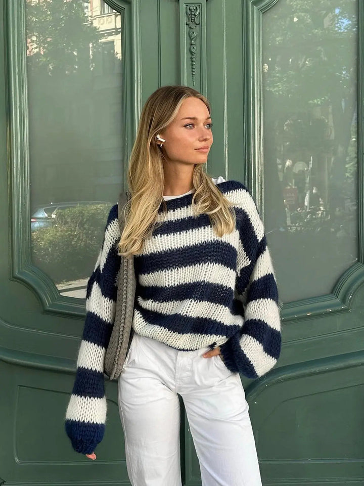 Womens Jumpers | Cozy Striped Oversized | Casual Womens Clothing