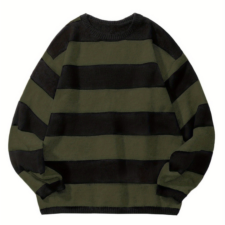 Men’s Sweatshirt | Retro Stripe Mens Clothing | Round Neck Jumper
