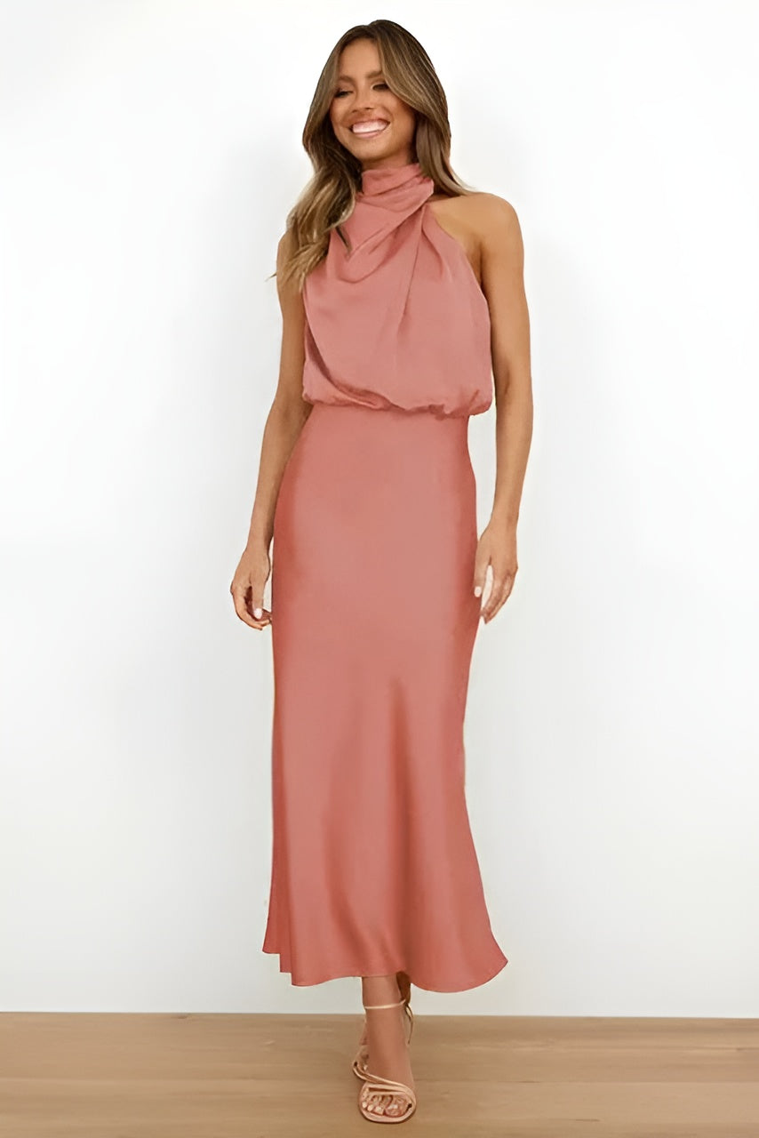 Women's Maxi Dress | Sleeveless Halter Design | Evening Style Dresses