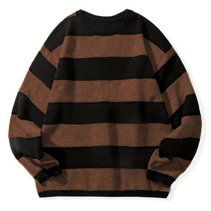Men’s Sweatshirt | Retro Stripe Mens Clothing | Round Neck Jumper