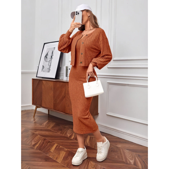 Women's Dresses | Knitted Two-Piece Dress | Elegant Clothing