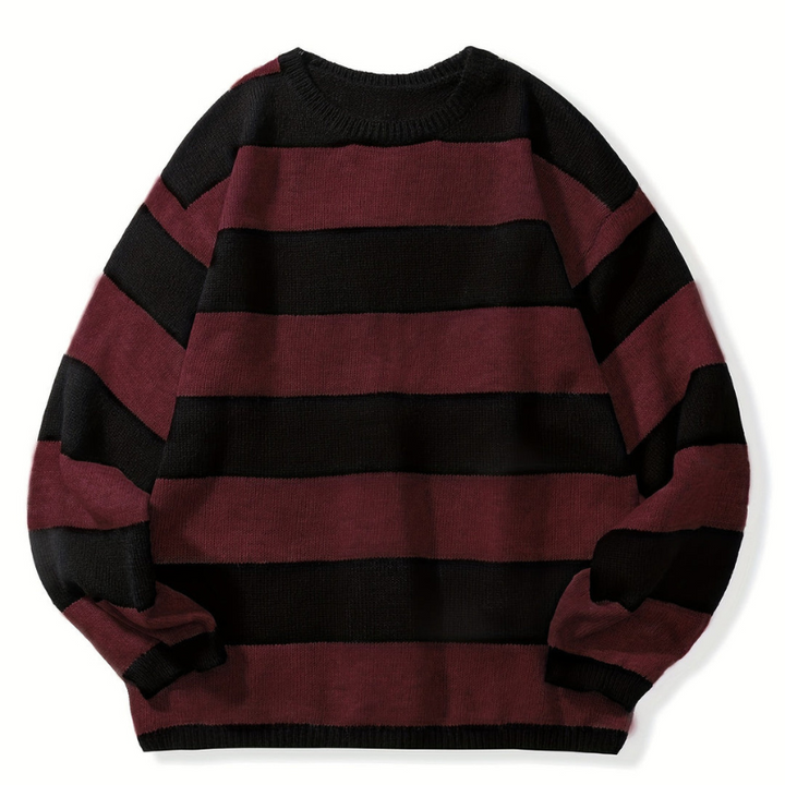 Men’s Sweatshirt | Retro Stripe Mens Clothing | Round Neck Jumper