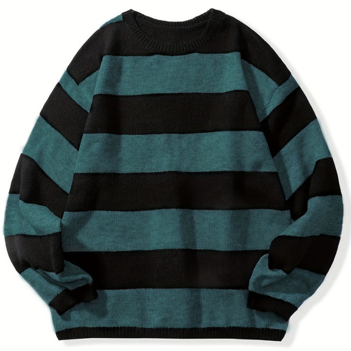 Men’s Sweatshirt | Retro Stripe Mens Clothing | Round Neck Jumper