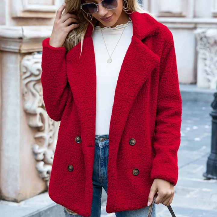 Women’s Jacket | Thick Padded Coat with V-Neck Collar | Elegant Outerwear