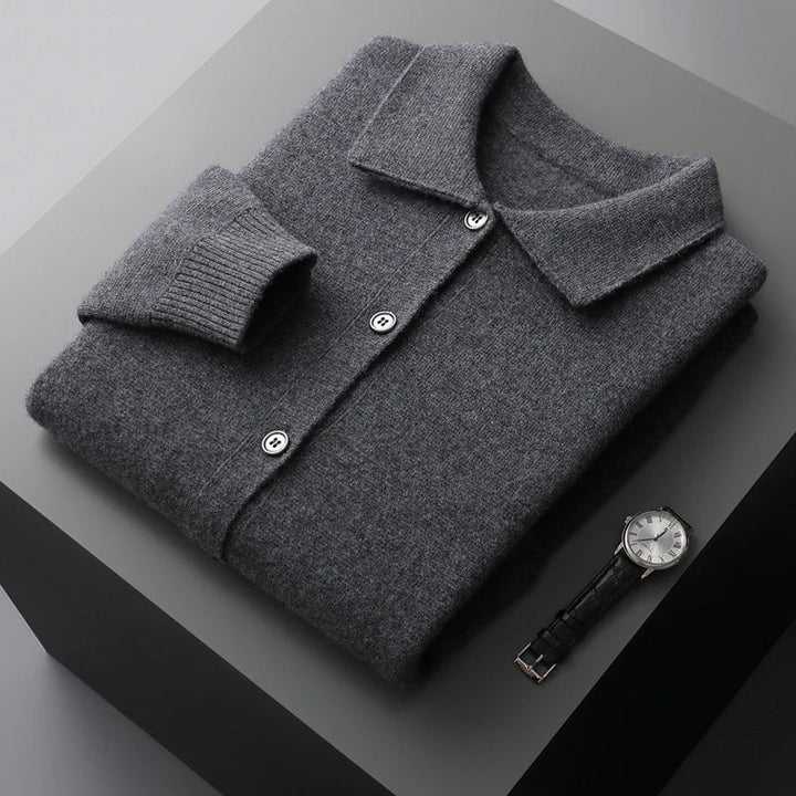Men’s Cardigan | Button-Up Collar Style | Elegant Mens Clothing