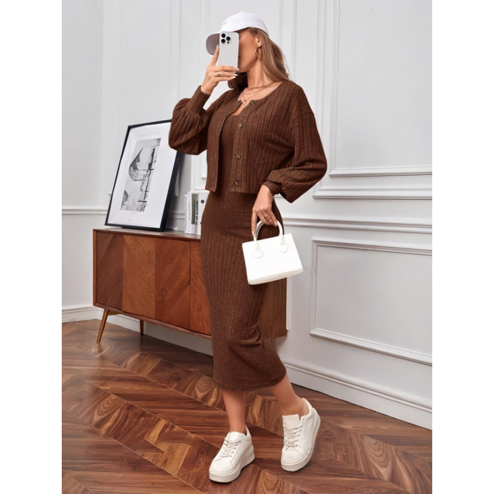 Women's Dresses | Knitted Two-Piece Dress | Elegant Clothing