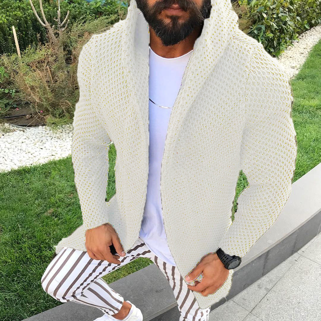 Men's Cardigan | Open Hooded Knit Style | Trendy Mens Clothing