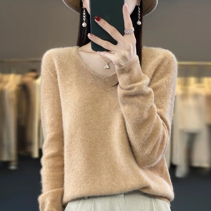 Women’s Knitted Jumper | V-Neck & Long Sleeve | Warm Soft fabrc