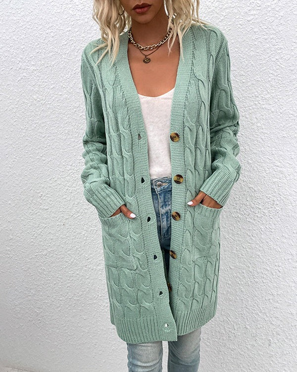Women’s Cardigan | Long Knit Jumper | Loose Fit with Button Closure