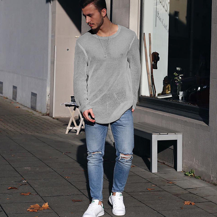 Men's Sweatshirt | Long Knit Design | Trendy Mens Clothing