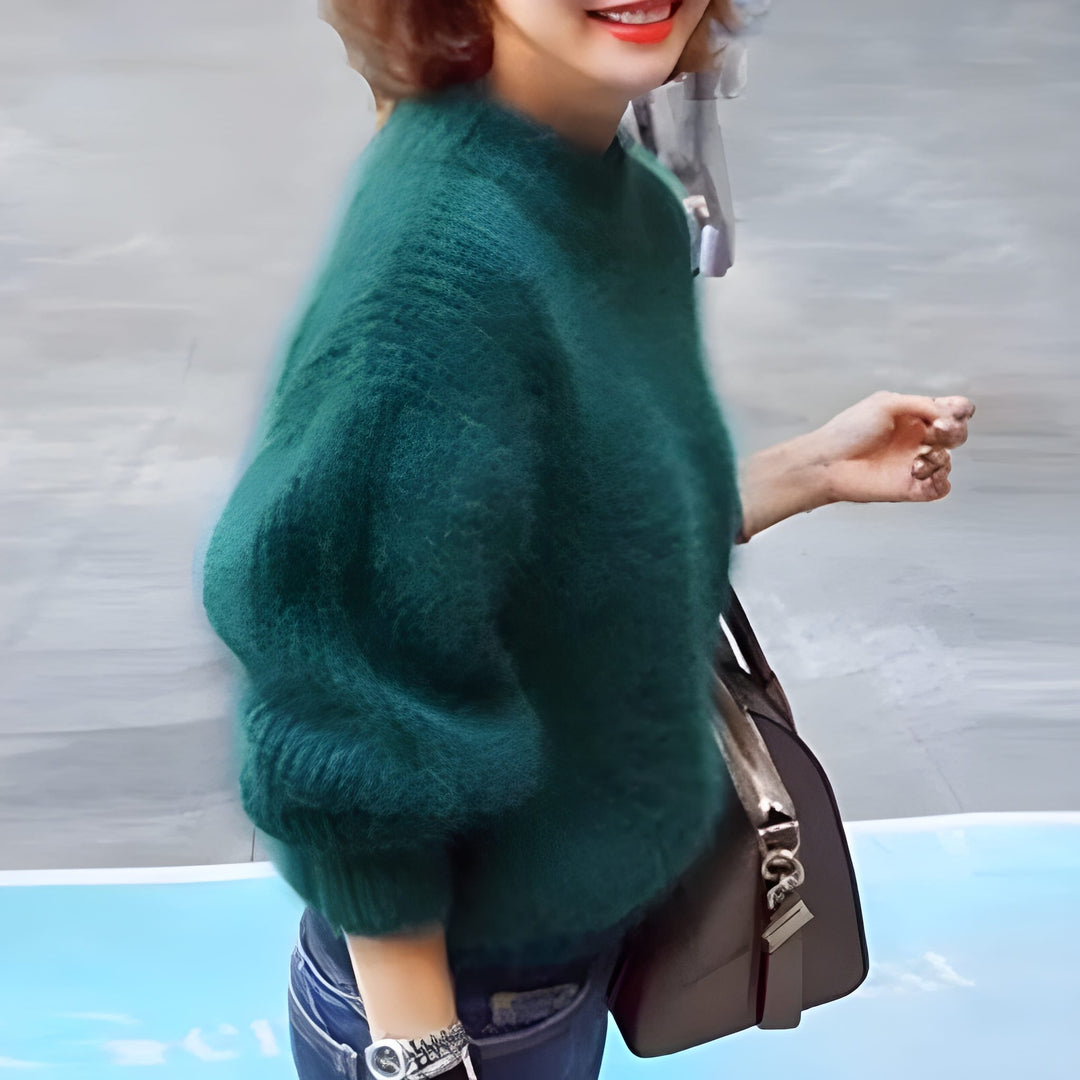 Women’s Turtleneck Sweater | Thick Knit with Lantern Sleeves | Winter Style | Polyester