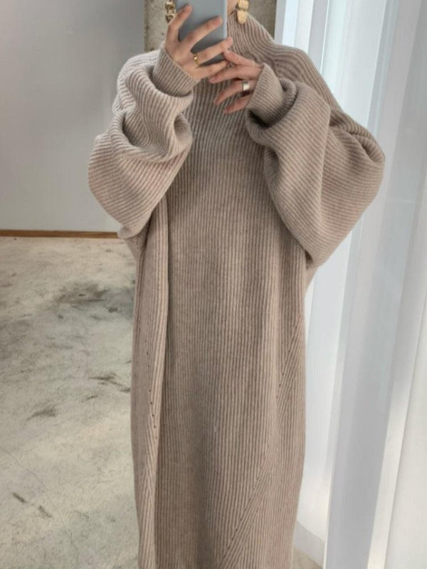 Women’s Jumper Dress | Striped Knit Maxi Dress | Long Sleeve