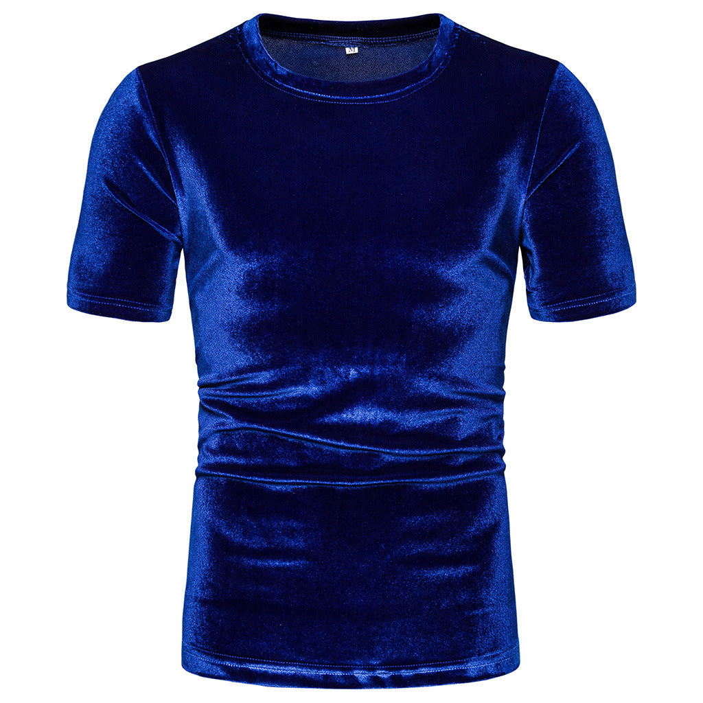 Men's Shirt | Velvet Look & Knitted | Short Sleeves | Polyester