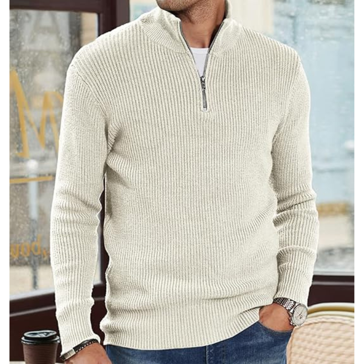 Men's Sweatshirt | Modern Half Zip Sweater | Winter Mens Clothing