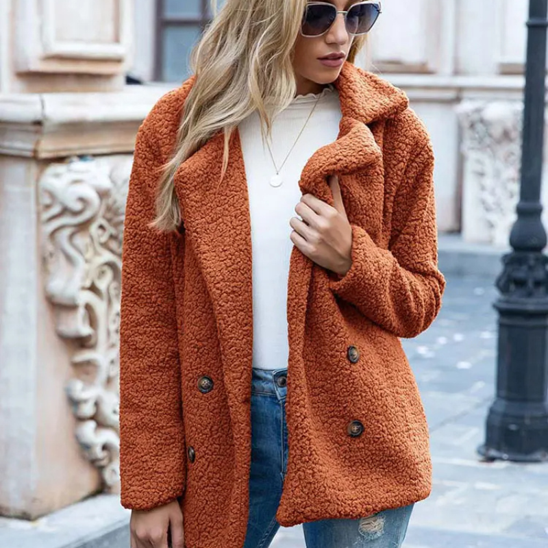 Women’s Jacket | Thick Padded Coat with V-Neck Collar | Elegant Outerwear
