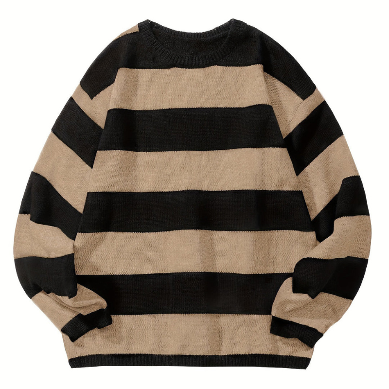 Men’s Sweatshirt | Retro Stripe Mens Clothing | Round Neck Jumper