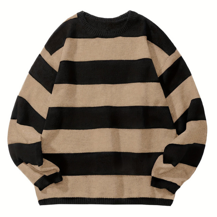 Men’s Sweatshirt | Retro Stripe Mens Clothing | Round Neck Jumper