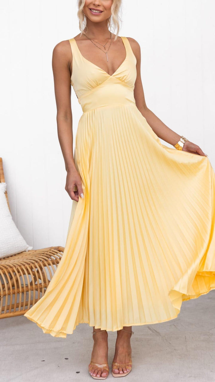 Women's Maxi Dress | Elegant Pleated Silhouette | Trendy Chic Dresses