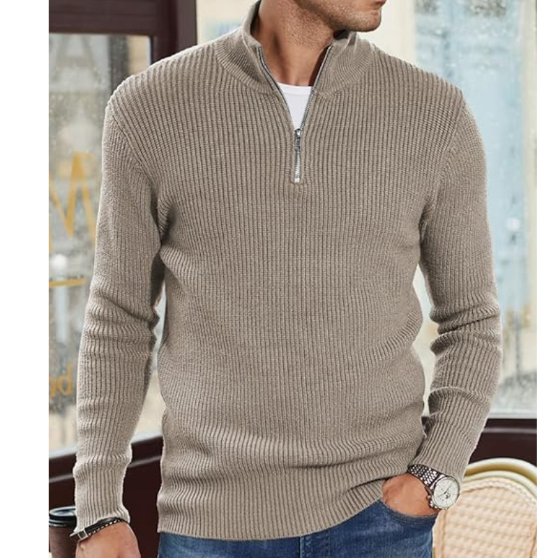 Men's Sweatshirt | Modern Half Zip Sweater | Winter Mens Clothing