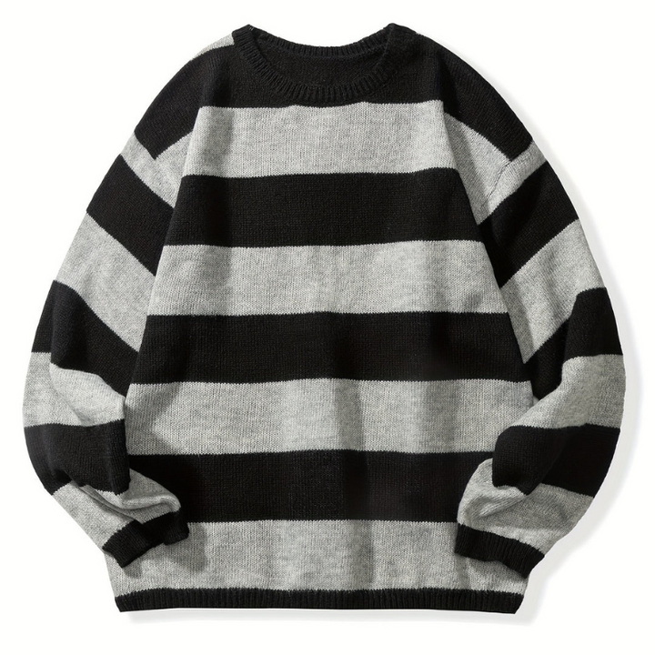 Men’s Sweatshirt | Retro Stripe Mens Clothing | Round Neck Jumper
