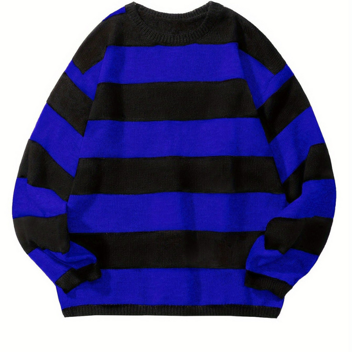 Men’s Sweatshirt | Retro Stripe Mens Clothing | Round Neck Jumper