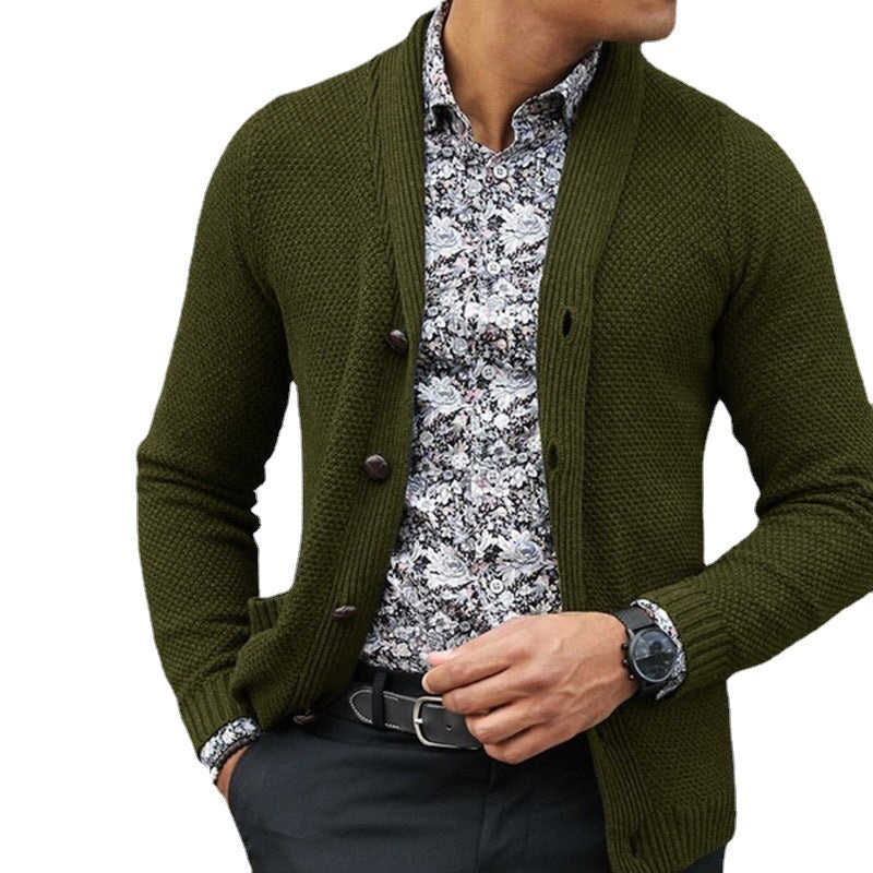 Men's Cardigan | Textured Button Knit | Stylish Mens Clothing