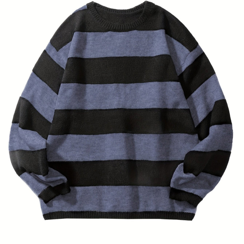 Men’s Sweatshirt | Retro Stripe Mens Clothing | Round Neck Jumper