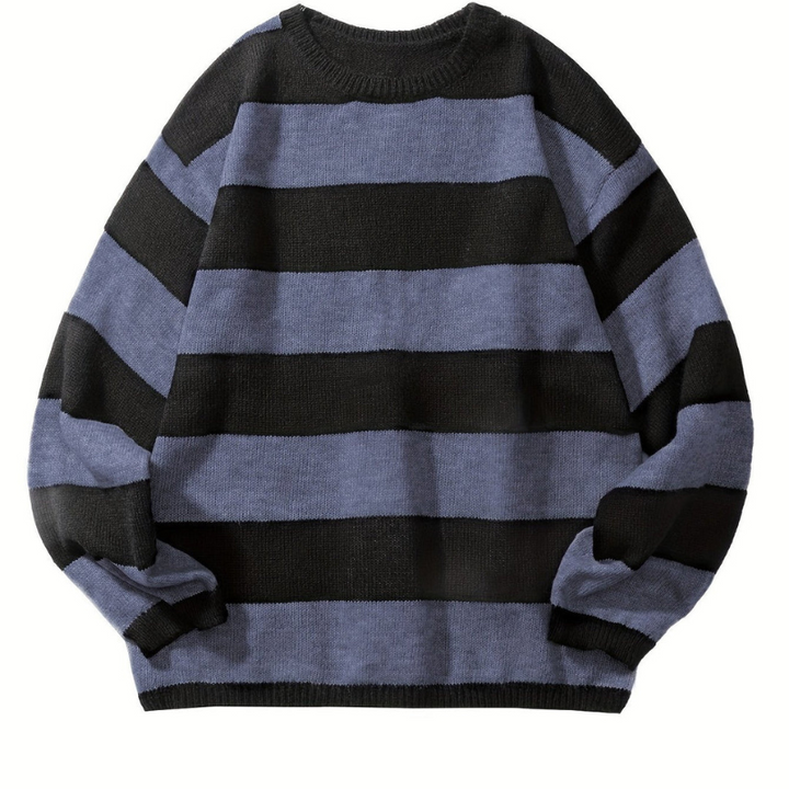 Men’s Sweatshirt | Retro Stripe Mens Clothing | Round Neck Jumper