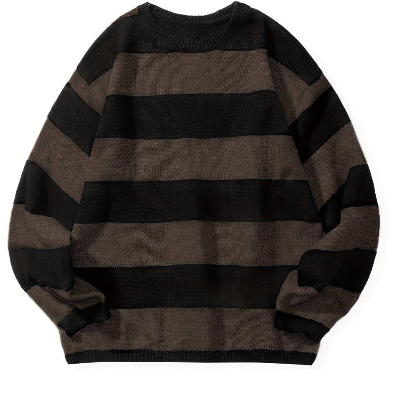 Men’s Sweatshirt | Retro Stripe Mens Clothing | Round Neck Jumper