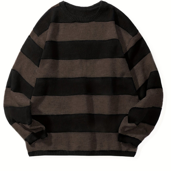 Men’s Sweatshirt | Retro Stripe Mens Clothing | Round Neck Jumper