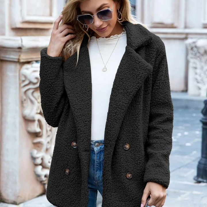 Women’s Jacket | Thick Padded Coat with V-Neck Collar | Elegant Outerwear