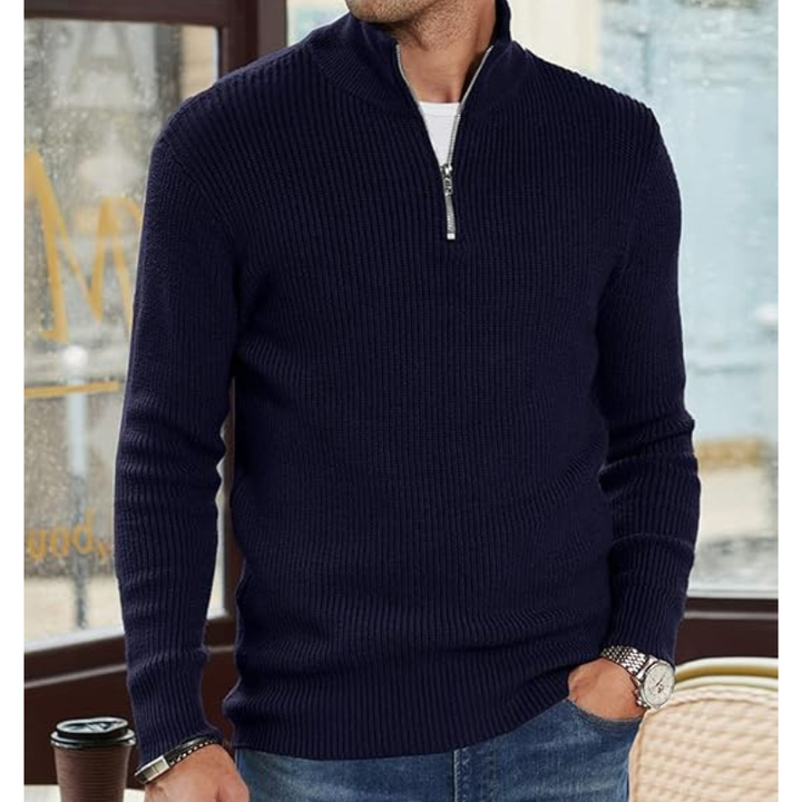 Men's Sweatshirt | Modern Half Zip Sweater | Winter Mens Clothing